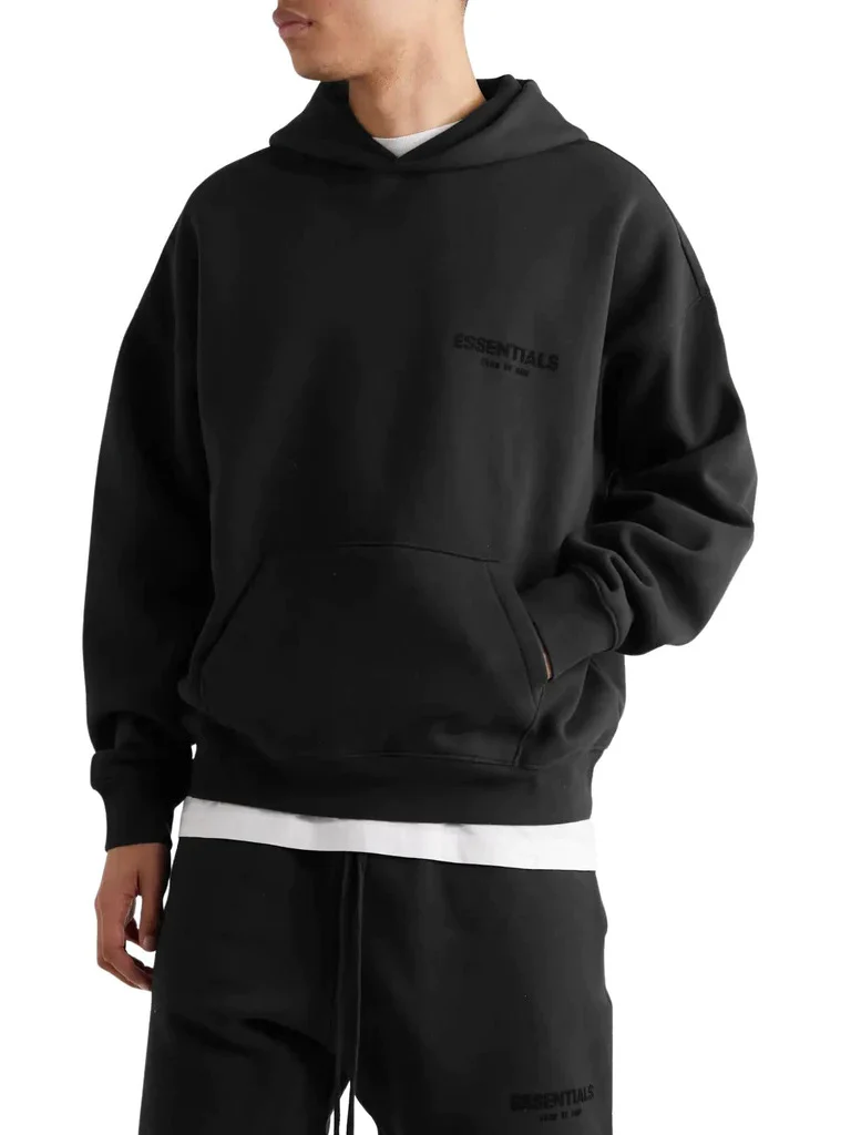 FEAR OF GOD ESSENTIALS BLACK HOODIE - Image 3